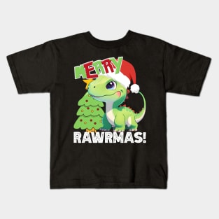 Merry Rawrmas Christmas Dinosaur Cute Great Kids Boys Girls Kids T-Shirt